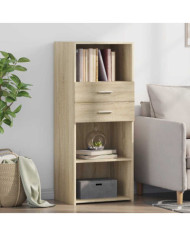 Buffet haut chêne sonoma 50x42,5x124 cm bois d'ingénierie | Mobilier & Déco