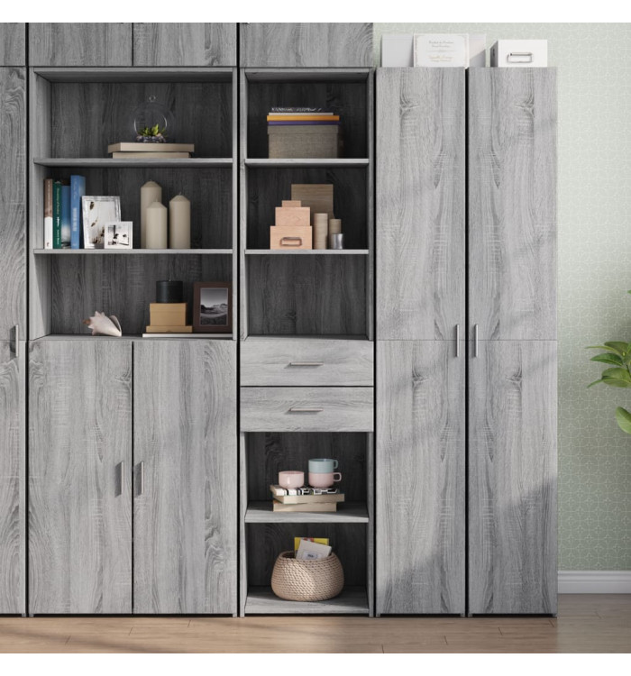 Buffet haut sonoma gris 45x42,5x185 cm bois d'ingénierie | Mobilier & Déco