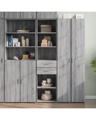 Buffet haut sonoma gris 45x42,5x185 cm bois d'ingénierie | Mobilier & Déco