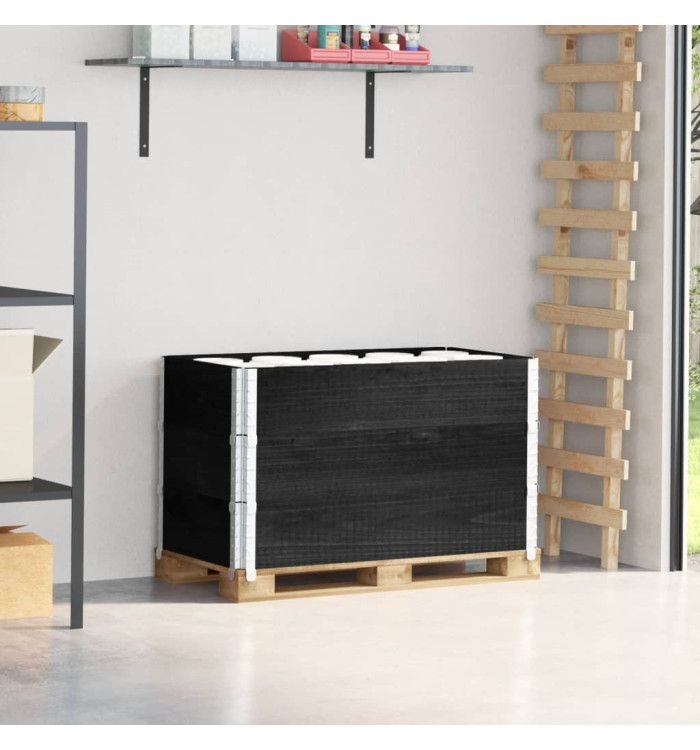 Colliers de palette 3 pcs noir 100x50 cm bois de pin solide | Mobilier & Déco