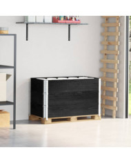 Colliers de palette 3 pcs noir 100x50 cm bois de pin solide | Mobilier & Déco