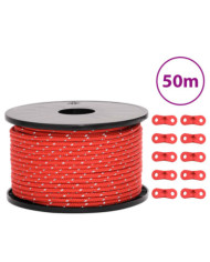 Corde de haubanage de tente avec bandes réfléchissantes et clés | Mobilier & Déco