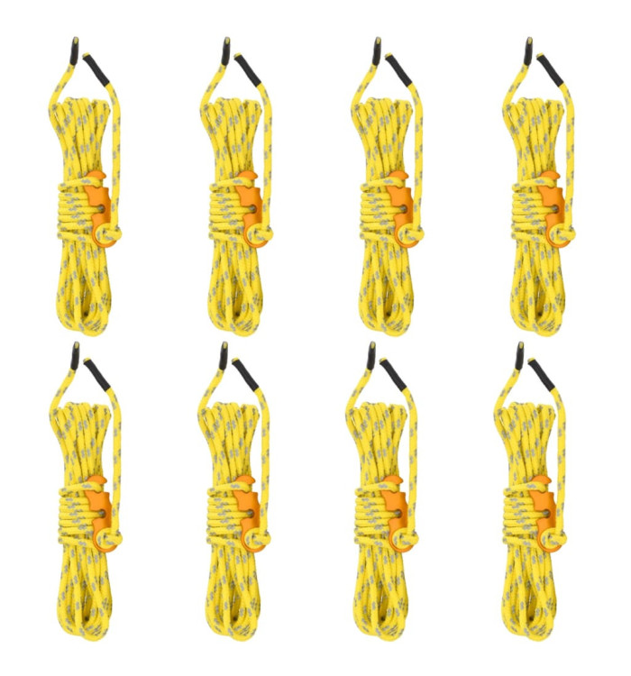 Cordes de haubanage avec clés réfléchissantes 8 pcs 4 m 4 mm | Mobilier & Déco