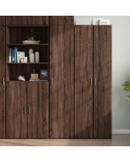 Buffet haut chêne marron 40x42,5x185 cm bois d'ingénierie | Mobilier & Déco