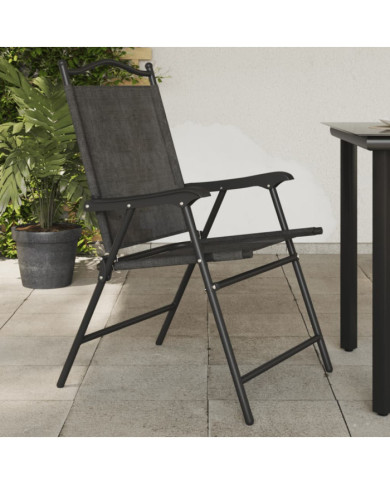 Chaises de jardin pliables lot de 8 en acier et textilène | Mobilier & Déco
