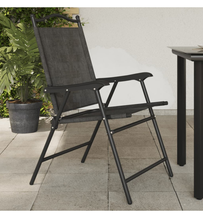 Chaises de jardin pliables lot de 8 en acier et textilène | Mobilier & Déco