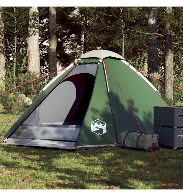 Tente de camping à dôme 4 personnes vert imperméable | Mobilier & Déco