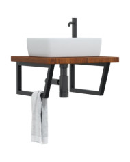 Étagère de vasque murale acier et bois de chêne massif | Mobilier & Déco
