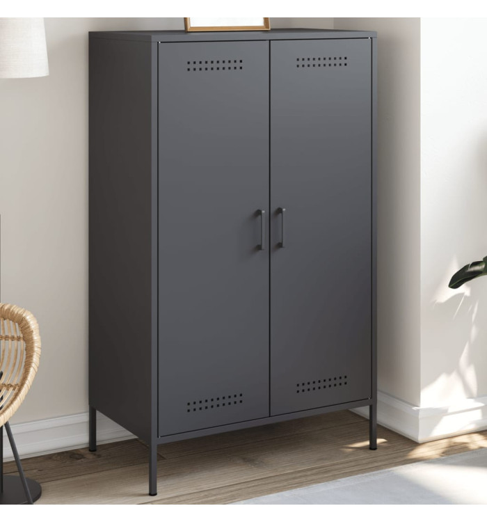 Buffet haut anthracite 68x39x113 cm acier | Mobilier & Déco