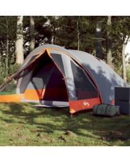 Tente de camping de cabine 4 personnes gris orange imperméable | Mobilier & Déco