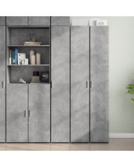 Buffet haut gris béton 30x42,5x185 cm bois d'ingénierie | Mobilier & Déco