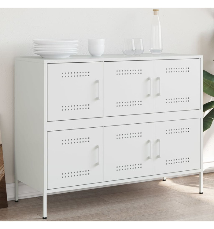 Buffet blanc 100,5x39x79 cm acier | Mobilier & Déco