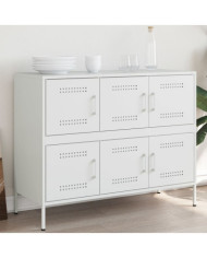 Buffet blanc 100,5x39x79 cm acier | Mobilier & Déco
