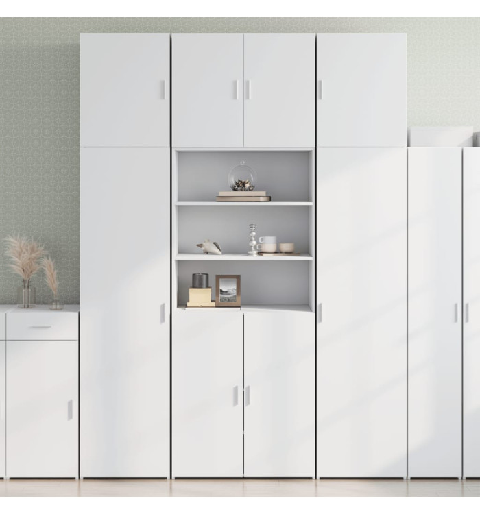 Buffet haut blanc 80x42,5x249 cm bois d'ingénierie | Mobilier & Déco