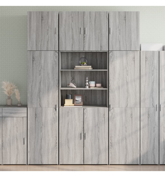 Buffet haut sonoma gris 80x42,5x249 cm bois d'ingénierie | Mobilier & Déco