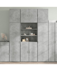 Buffet haut gris béton 80x42,5x249 cm bois d'ingénierie | Mobilier & Déco
