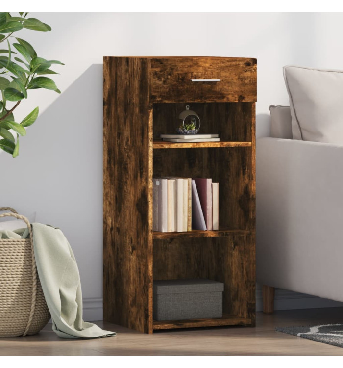 Buffet chêne fumé 40x42,5x93 cm bois d'ingénierie | Mobilier & Déco