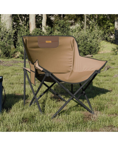 Chaise de camping avec poche pliable lot de 2 marron | Mobilier & Déco