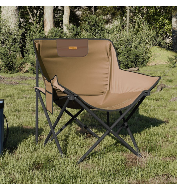 Chaise de camping avec poche pliable lot de 2 marron | Mobilier & Déco