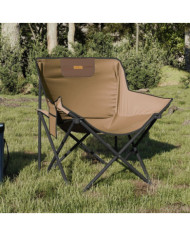 Chaise de camping avec poche pliable lot de 2 marron | Mobilier & Déco