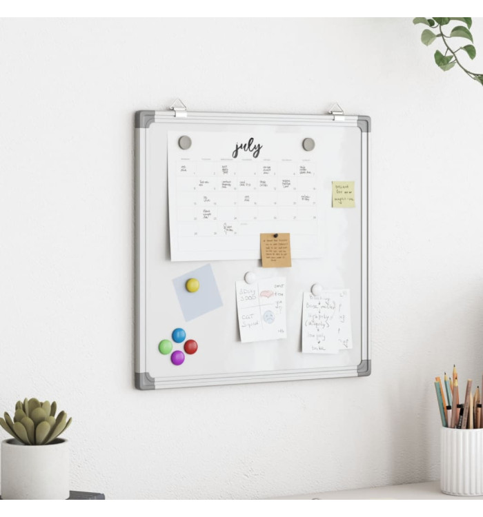 Tableau blanc magnétique 40x40x1,7 cm aluminium | Mobilier & Déco