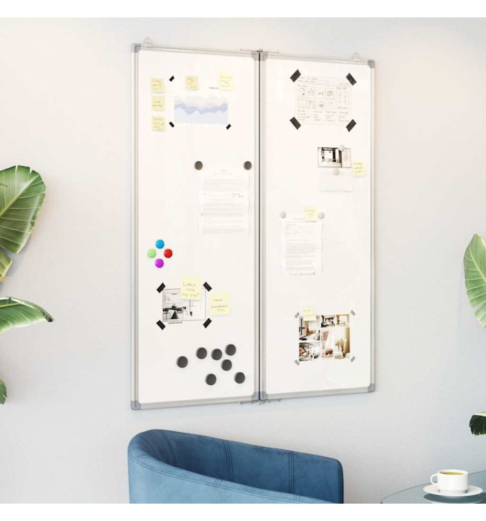Tableau blanc magnétique pliable 80x100x1,7 cm aluminium | Mobilier & Déco