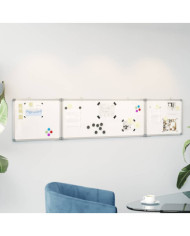 Tableau blanc magnétique pliable 200x40x1,7 cm aluminium | Mobilier & Déco