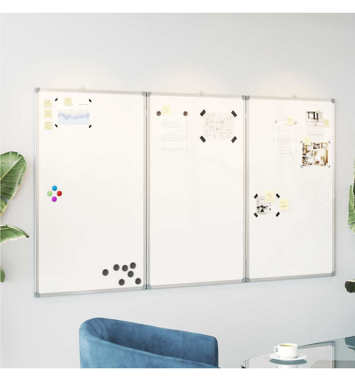 Tableau blanc magnétique pliable 120x100x1,7 cm aluminium | Mobilier & Déco