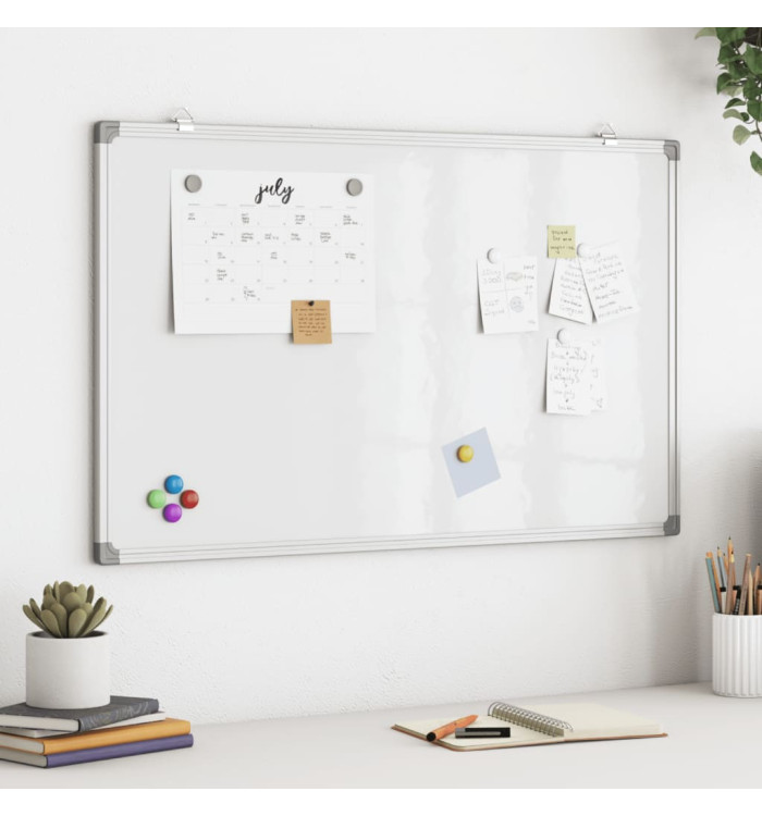 Tableau blanc magnétique 80x50x1,7 cm aluminium | Mobilier & Déco