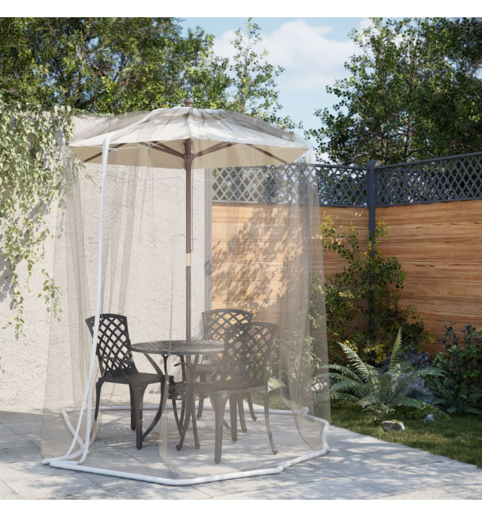 Moustiquaire pour parasol 220 maille blanc Φ330x250 cm | Mobilier & Déco