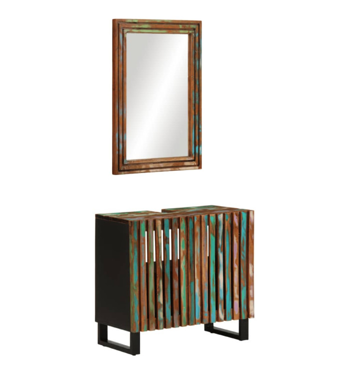 Ensemble de meubles de salle de bain 2 pcs bois massif d'acacia | Mobilier & Déco