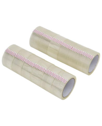 Ruban d'emballage 12 pcs transparent 48 mm x 66 m | Mobilier & Déco