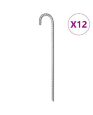 Piquets de tente 12 pcs 41,5 cm Ø12 mm acier galvanisé | Mobilier & Déco