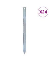 Piquets de tente 24 pcs 30 cm Ø20 mm acier galvanisé | Mobilier & Déco