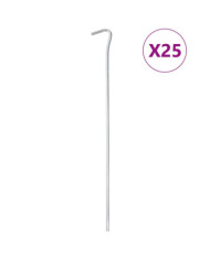 Piquets de tente 25 pcs 30 cm Ø7 mm acier galvanisé | Mobilier & Déco