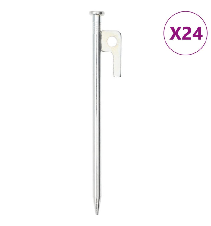 Piquets de tente 24 pcs 20 cm 9 mm acier galvanisé | Mobilier & Déco