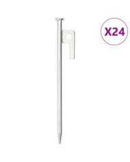 Piquets de tente 24 pcs 20 cm 9 mm acier galvanisé | Mobilier & Déco