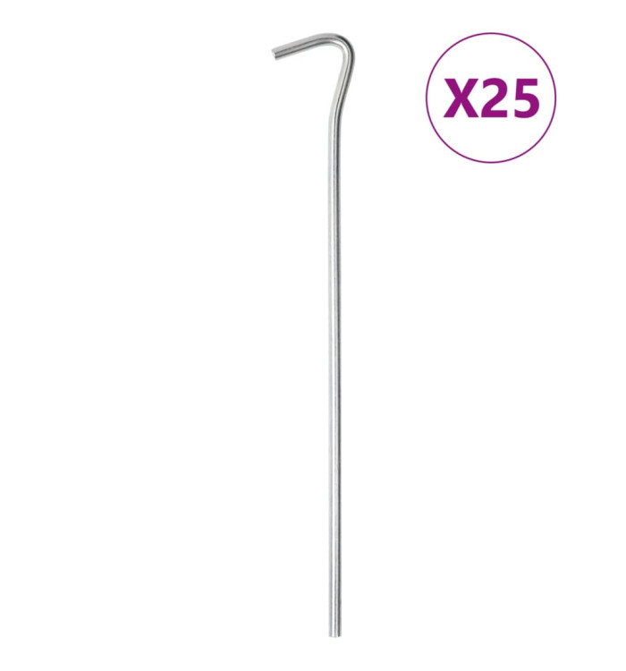 Piquets de tente 25 pcs 23 cm Ø5 mm acier galvanisé | Mobilier & Déco