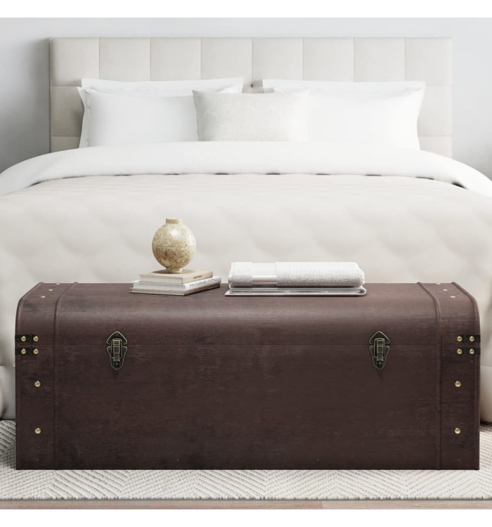 Coffre à trésors avec loquets marron foncé contreplaqué | Mobilier & Déco