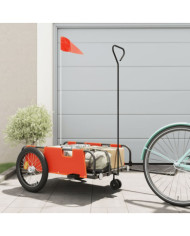 Remorque de vélo orange et noir tissu oxford et fer | Mobilier & Déco