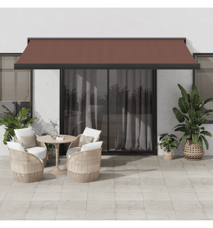 Auvent rétractable automatique marron 400x300 cm | Mobilier & Déco