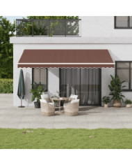 Auvent manuel rétractable marron 500x300 cm | Mobilier & Déco