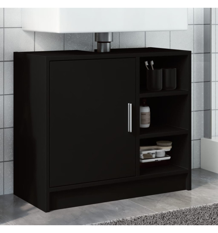 Armoire d'évier noir 63x29x55 cm bois d'ingénierie | Mobilier & Déco
