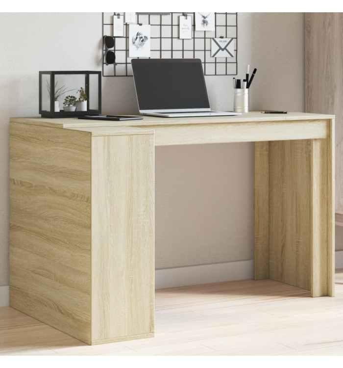Bureau chêne sonoma 123,5x73,5x75 cm bois d'ingénierie | Mobilier & Déco