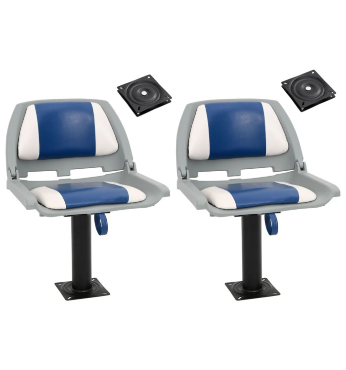 Sièges de bateau lot de 2 avec piédestal pivotant à 360° | Mobilier & Déco