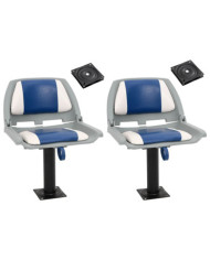 Sièges de bateau lot de 2 avec piédestal pivotant à 360° | Mobilier & Déco