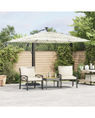 Parasol de jardin avec mât en acier blanc 246x246x230 cm | Mobilier & Déco