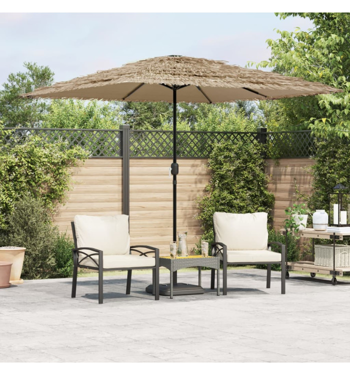 Parasol de jardin avec mât en acier marron 248x248x248 cm | Mobilier & Déco
