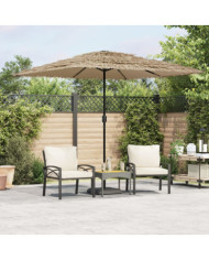 Parasol de jardin avec mât en acier marron 248x248x248 cm | Mobilier & Déco