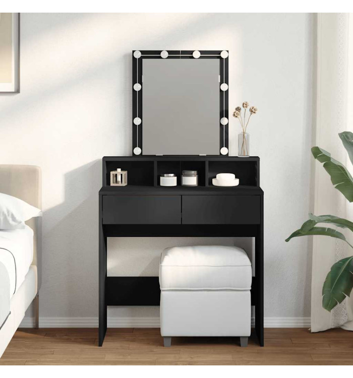 Coiffeuse avec LED noir 80x41x144,5 cm | Mobilier & Déco